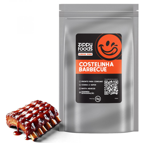 COSTELINHA SUINA BARBECUE PEDAÇO - JÁ COZIDA - 400g